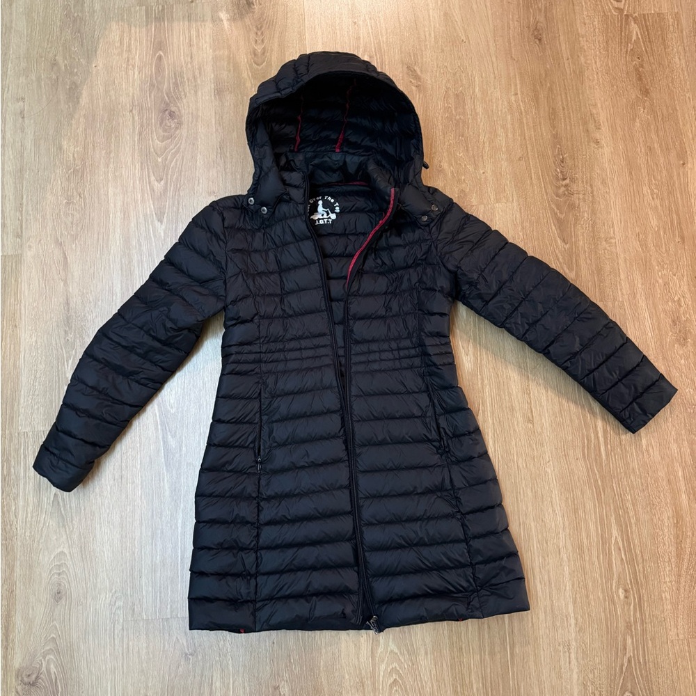 Women's JOTT BLACK VERO LONG HOODED PUFFER JACKET